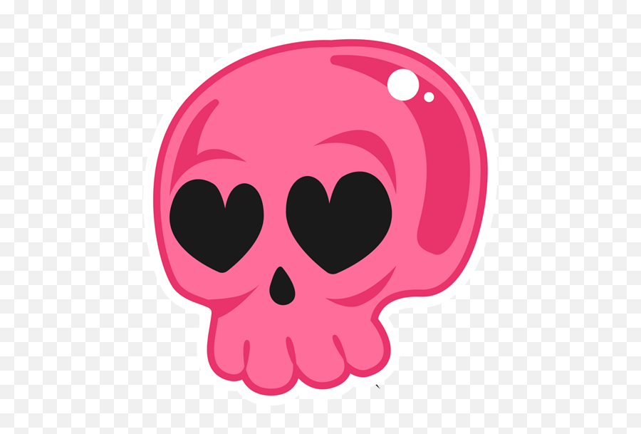 Skull Emoji Love Sticker - Just Stickers Sticker,Emoji Skull