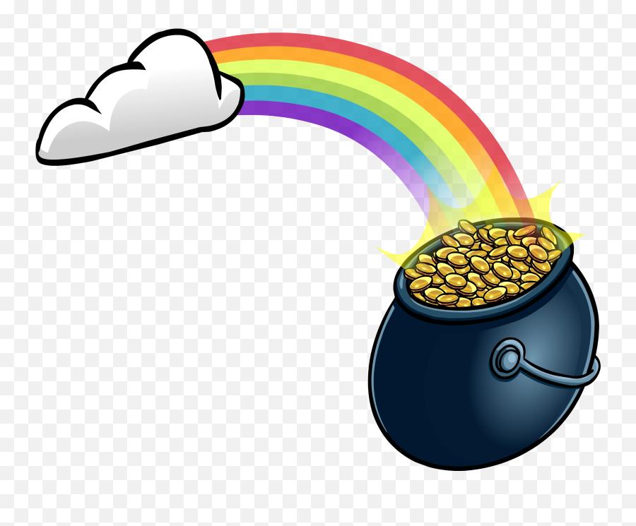 Puffle Digging - Pot Of Gold And Rainbow Emoji,Pot Of Gold Emoji