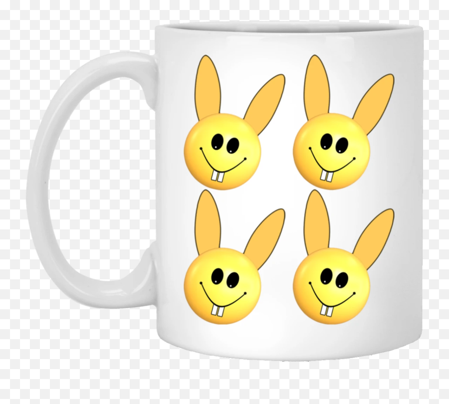 Bunny Heads Smiley Emoji Ceramic Mug 11 Oz - Smiley,Easter Emoji