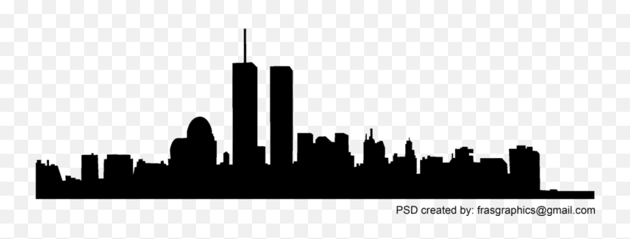 Skyline Vector Hi - Res Psd Official Psds Silhouette New York Skyline With Twin Towers Emoji,Twin Towers Emoji