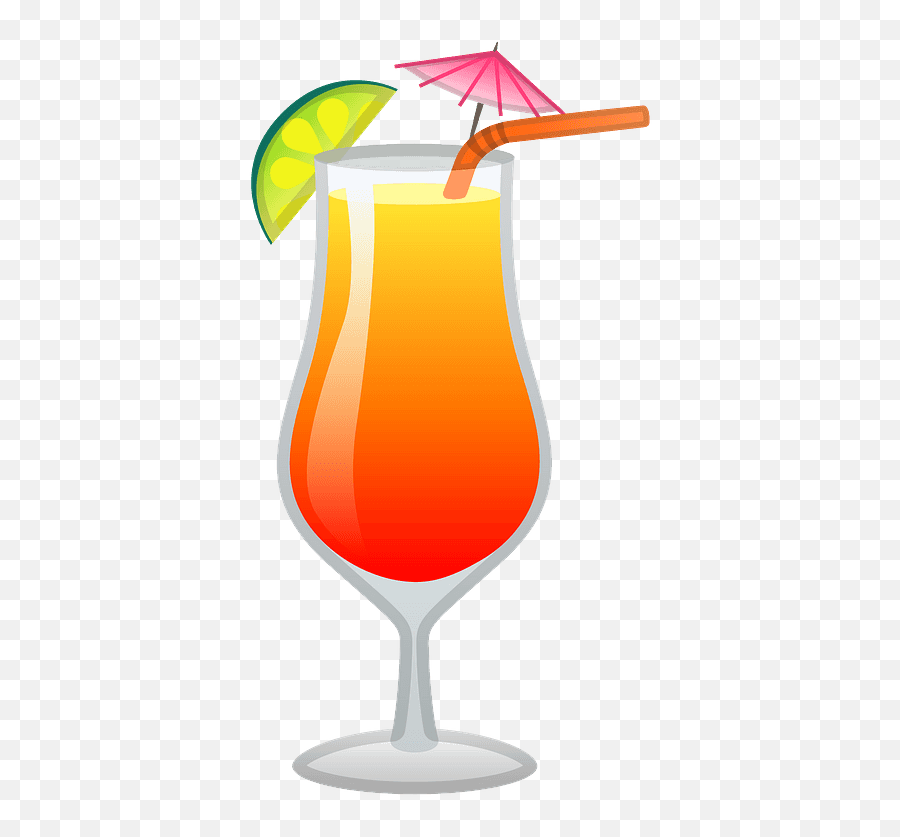 Tropical Drink Emoji Clipart - Emoji Cocktail,Cocktail Glass Emoji