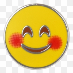 Blush Emoji Pin - Smiley,Blush Emoticon