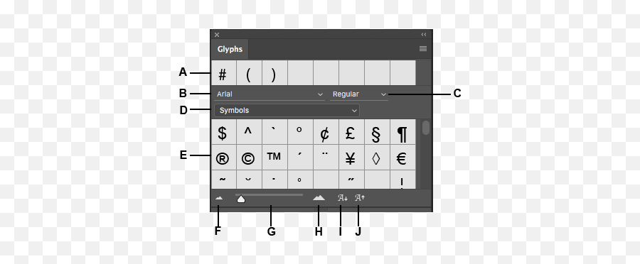Glyphs Panel In Photoshop Emoji,Black Star Emoji