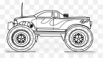 Coloring Clipart Truck - Monster Black And White Emoji