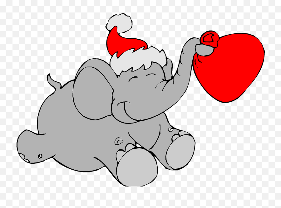 Christmas Holiday Clip Art Elephant - Elephant Santa Emoji,Christmas Emoticons Copy And Paste