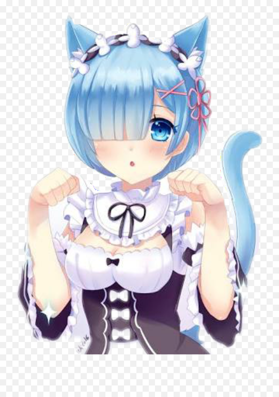 Catgirl Anime Nyaneko Nya Remerezero - Neko Rem Emoji,Catgirl Emoji