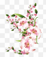 Lilly - Flores Esquineras Rosa Pastel Png Emoji