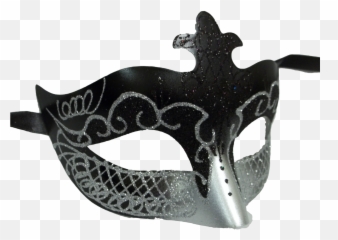 Black Silver Scroll Venetian Mask - Mask Emoji,Dancing Lady Emoji Costume