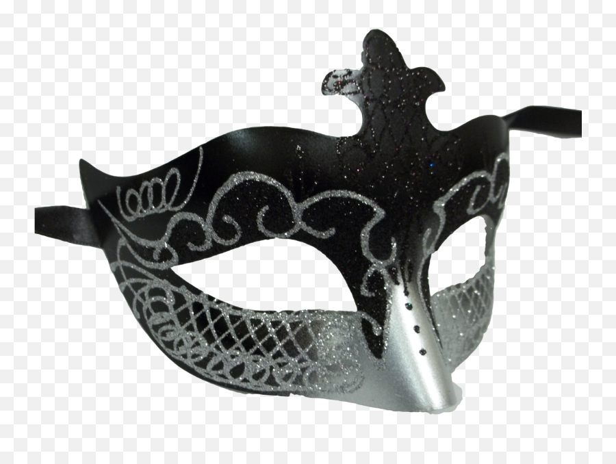 Black Silver Scroll Venetian Mask - Mask Emoji,Dancing Lady Emoji Costume