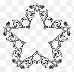 Floral Star Badge - Line Art Emoji,Star Wars Emoji