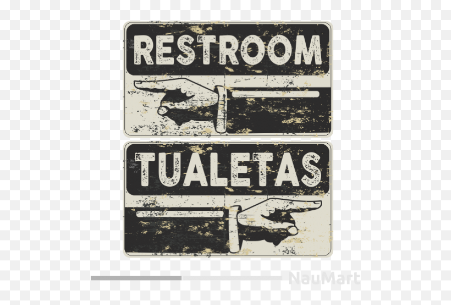 Restroom Wc Vintage Sign - Poster Emoji,Sniper Emoji