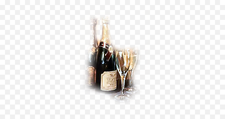 Misted Champagne Bottle And Glasses - Champagne Emoji,Champagne Emoji Png