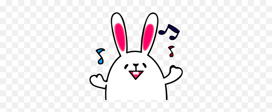 Lovely Rabbit Emoji - Clip Art,Rabbit Emojis