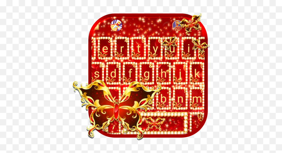 Royal Red Butterfly Keyboard Theme - Google Play Emblem Emoji,Thanksgiving Emojis Copy And Paste