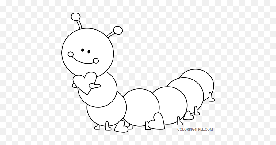 Black And White Caterpillar Coloring - Caterpillar Cartoon Black And White Emoji,Caterpillar Emoji