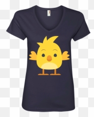 Cute Chick Emoji Ladiesu0027 V - Neck TShirt u2013 Wind Vandy Short Sleeve
