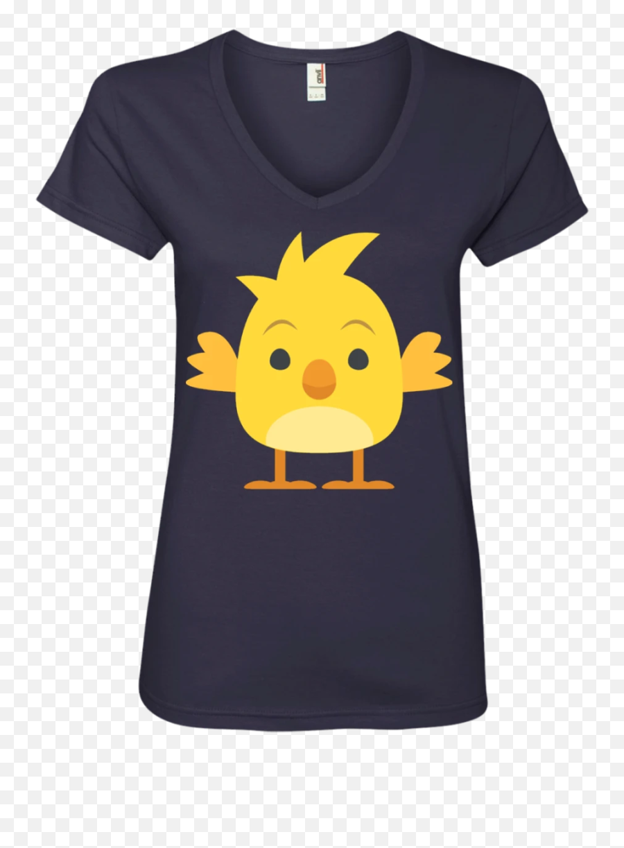 Cute Chick Emoji Ladiesu0027 V - Neck Tshirt U2013 Wind Vandy Short Sleeve,Anvil Emoji