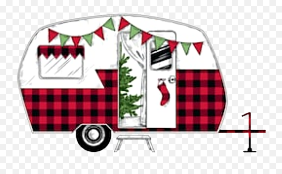 Camper Rv Trailer Wanderlust Sticker - Plaid Christmas Camper Svg Emoji,Travel Trailer Emoji