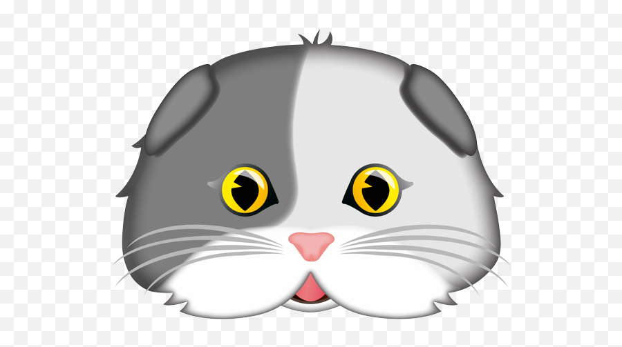 Scottish Fold Shorthair Cat Face - Clip Art Emoji,Scottish Emoji