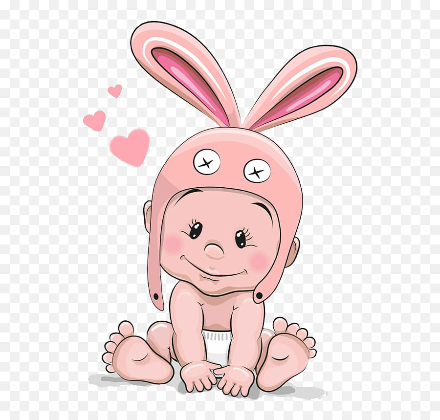 Baby Boy With Bunny Ears Cap Baby - Baby Bunny Ears Clipart Emoji,Bunny Ears Emoji