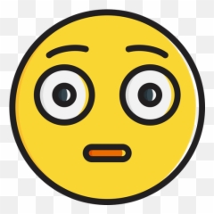 Flushed Face Emoji Icon Of Colored Outline Style - Circle,Flushed Face Emoji