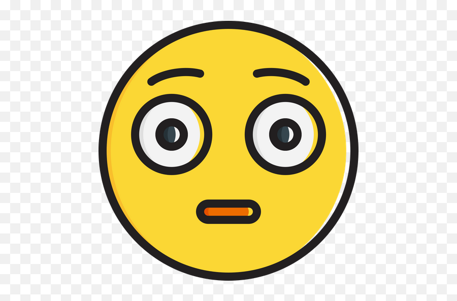 Flushed Face Emoji Icon Of Colored Outline Style - Circle,Flushed Face Emoji