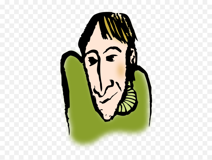 Cartoon Portrait Of A Man - Man Emoji,How To Make Blushing Emoji