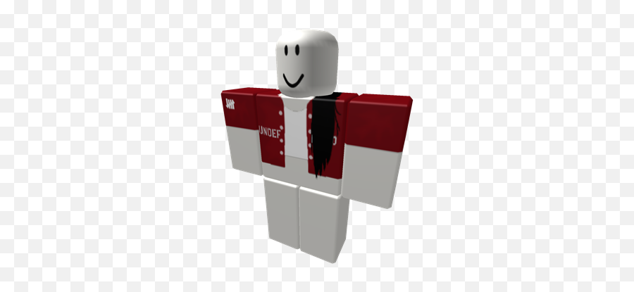 Dark Red Undftd Bomber White Halter - Roblox Transparent Hair Extensions Emoji,Emoji Shirt And Pants
