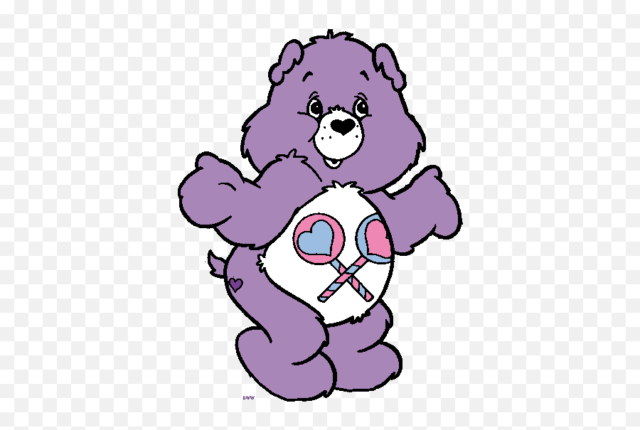Cartoon Clipart Cartoon Care Bears - Purple Cartoon Care Bears Emoji,Care Bear Emoji
