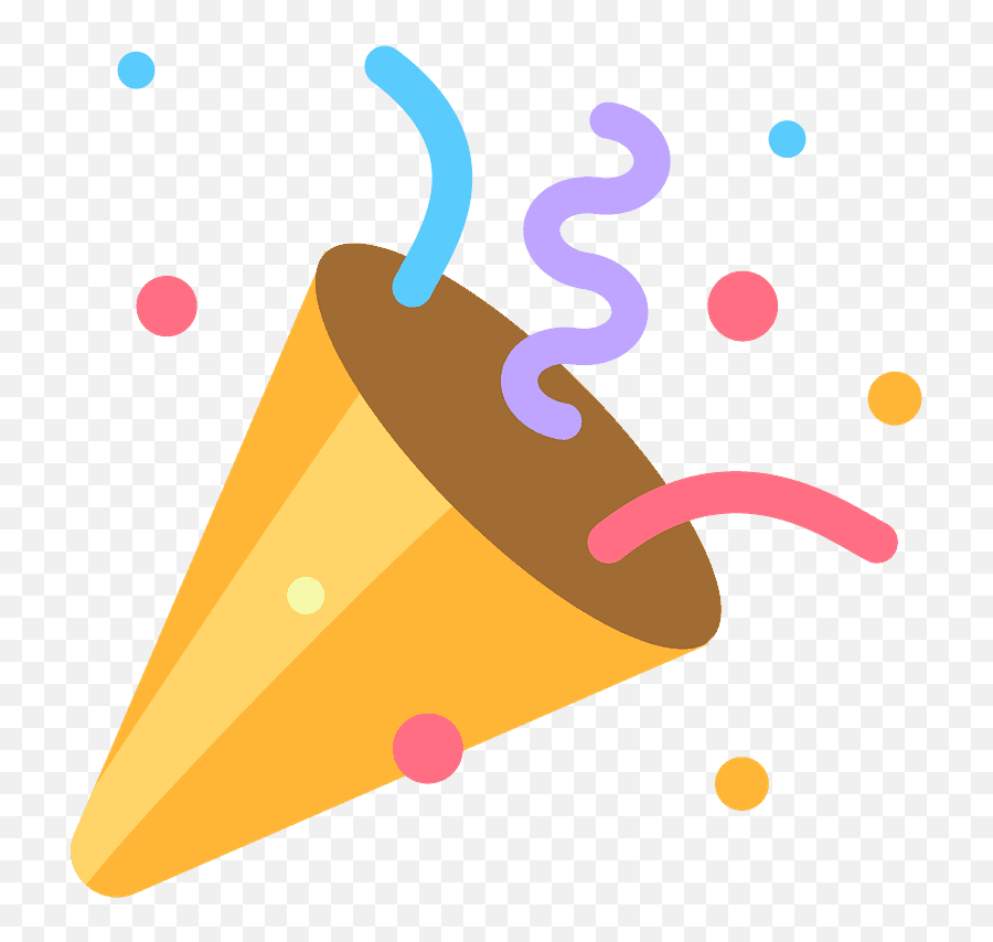 Party Popper Emoji Clipart - Clip Art Party Popper,Boat Moon Emoji