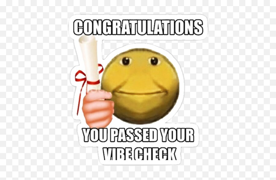 Vibe Check Sticker By Raphael Köhn - Congratulations You Passed Your Vibe Check Emoji,Check Emoticon