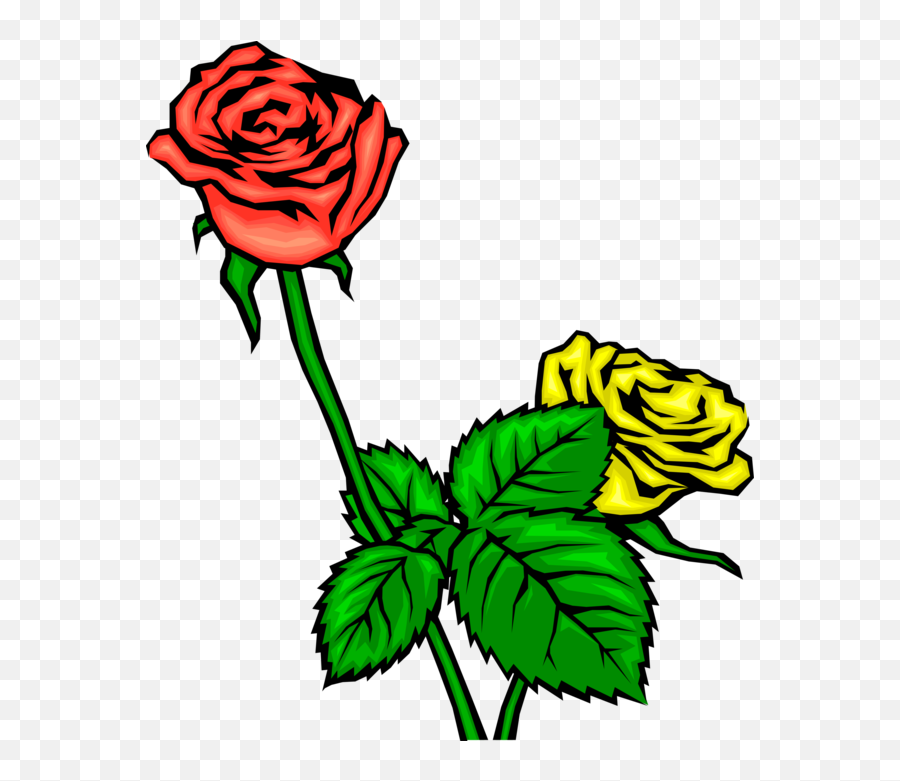 Vector Illustration Of Red And Yellow Flower Roses - Garden Floral Emoji,White Rose Emoji
