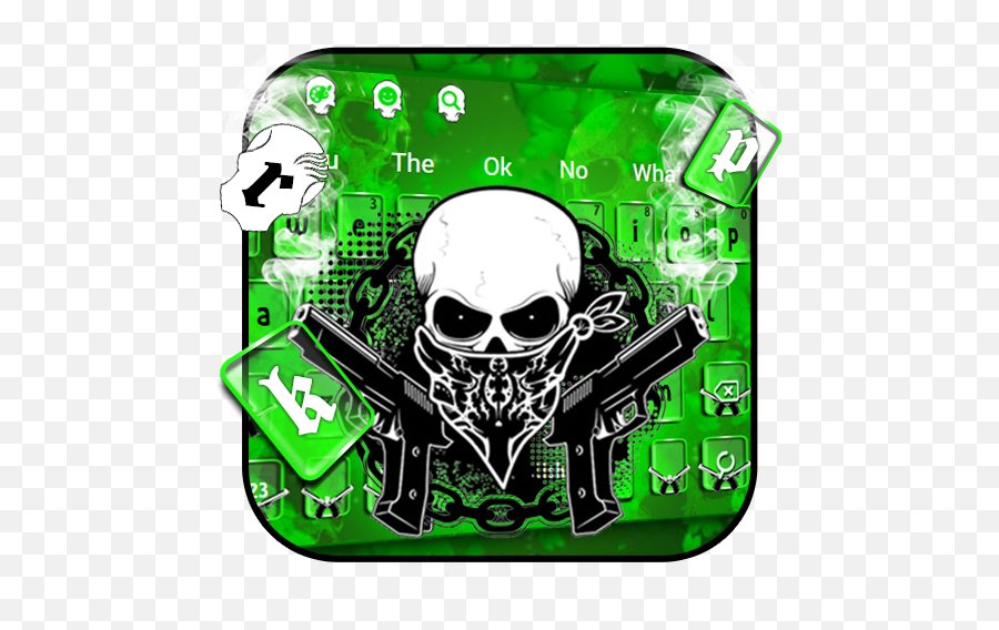 Gun Ghost Skull Keyboard - Skull Emoji,Gun Star Emoji