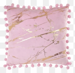 Pink Marble Pom - Purple Pom Pom Cushion Emoji,Pink Emoji Pillow