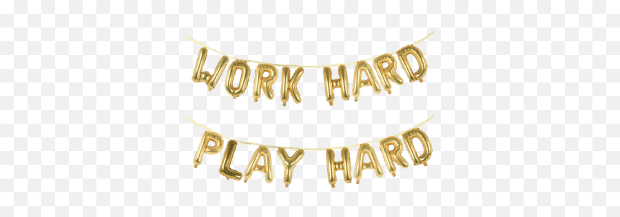 Work Hard Play Hard Balloon Banner Set - Work Hard Play Hard Banner Emoji,Hard Work Emoji