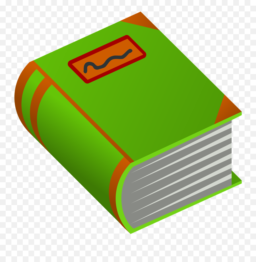 Book Green Thick Papers Orange - Book Clip Art Emoji,Stack Of Books Emoji