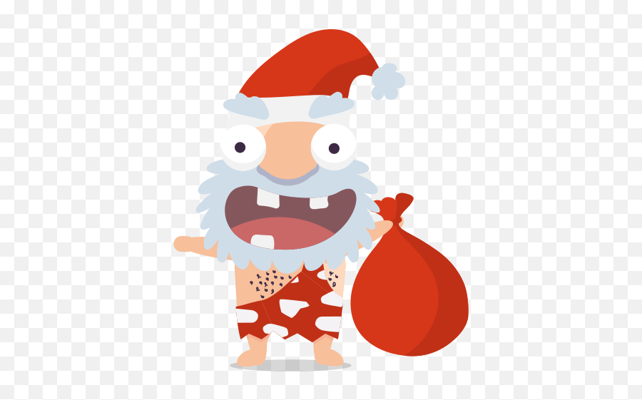 Cave Man Emoticon Emoji Sticker Santa Claus Free Icon - Emoji Santa Claus,Santa Emoji