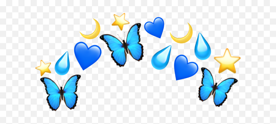 Aesthetic Blue Yellow Blueaesthetic - Blue Aesthetic Emoji Crown,Blue And Yellow Emoji