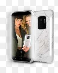 Selfie Light Case Samsung S9 Plus - Marble LuMee Lumee S10 Emoji