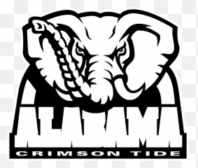 Alabama Crimson Tide Logo Black And - White Emoji