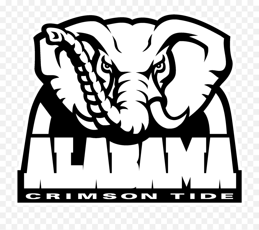 Alabama Crimson Tide Logo Black And - Alabama Logo Black And White Emoji,Alabama Emoji