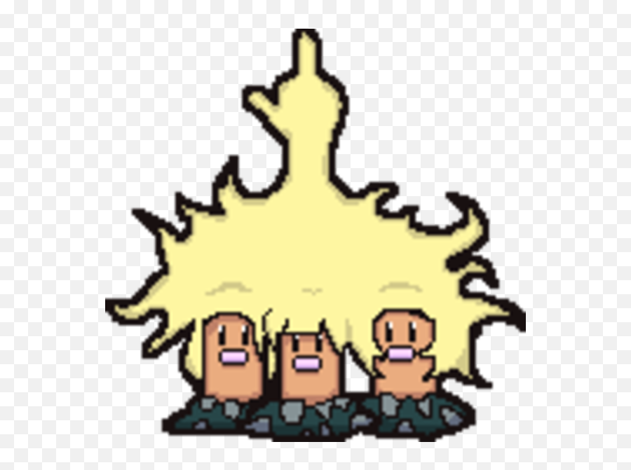 Dugtrio Png - Pokémon Sun And Moon Alolan Dugtrio Menu0027s Hair Club Emoji,Moon Emoji Meme