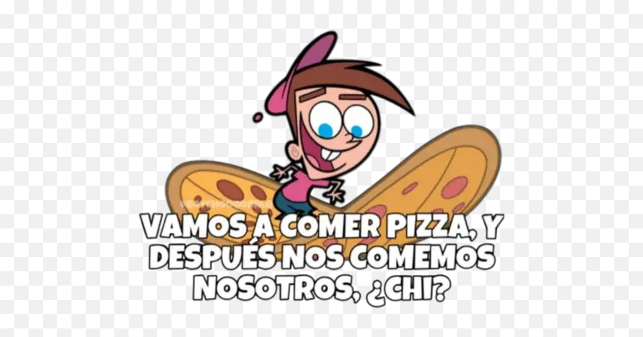 Timmy Turner Fan Boy Stickers For Whatsapp - Transparent Timmy Turner Png Emoji,Emoji Eating Pizza