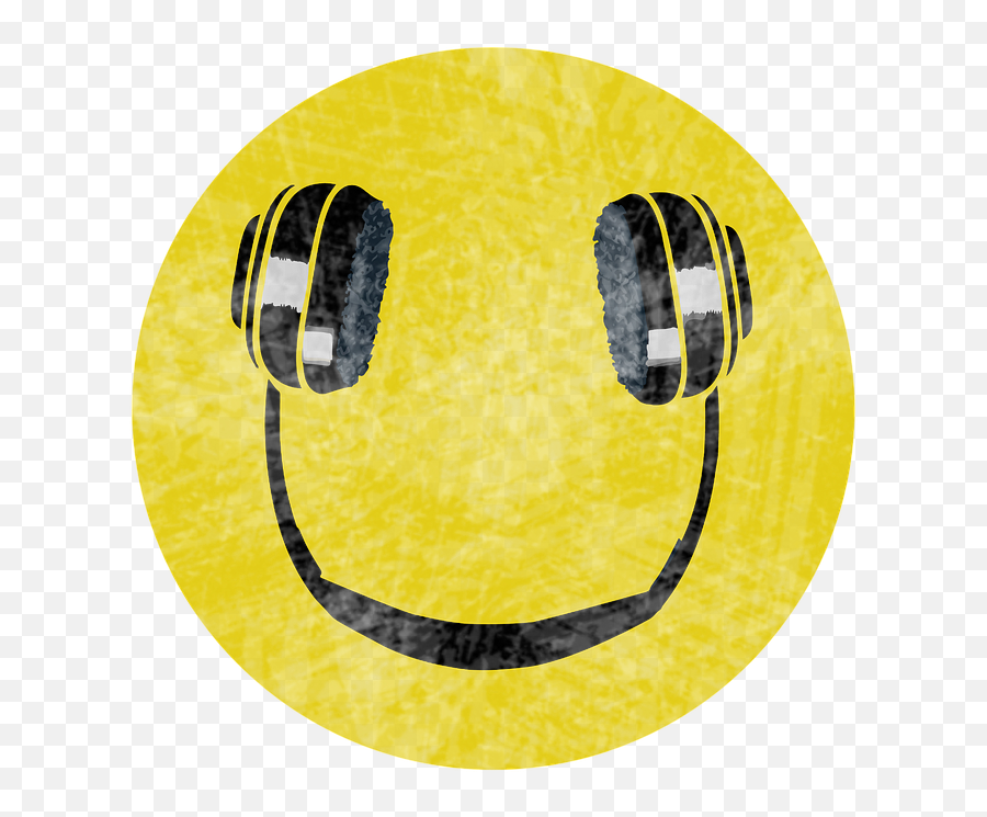 Headphones Smile Music - Smiley Emoji,Dance Emoticon