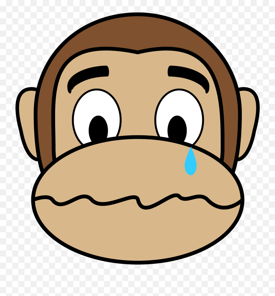 Crying Face Monkey Tear Free Vector Graphics - Monkey Face Png Emoji,Rain Emoji