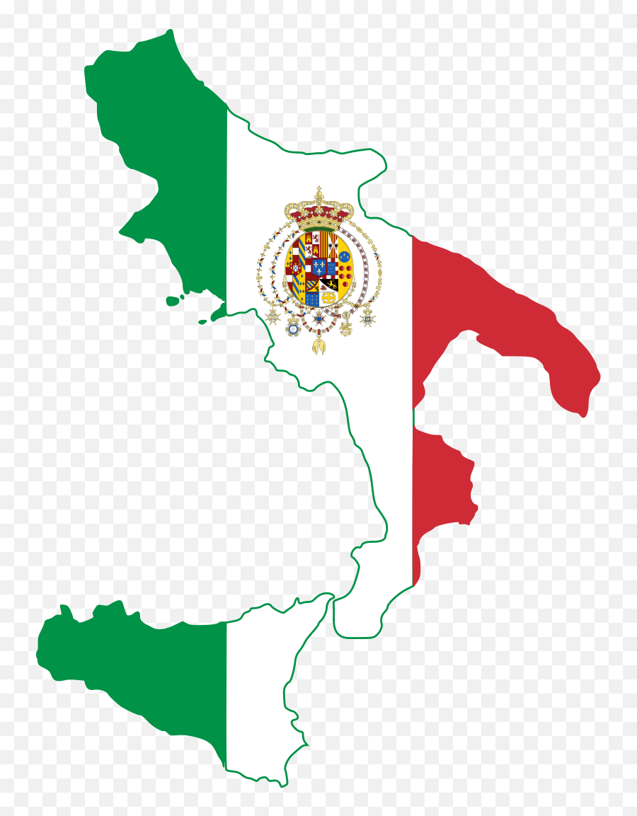 Svg Flag Maps Of Italy - Kingdom Of The Two Sicilies Flag Map Emoji,Italian Flag Emoji