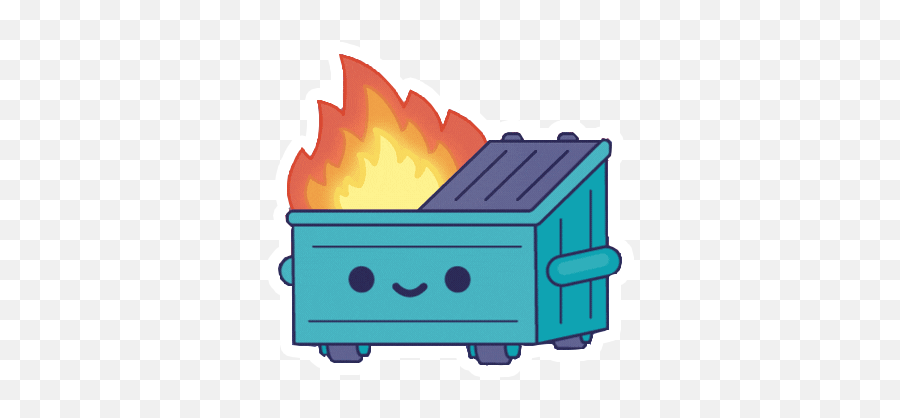 Thanos Snap Die Cut Sticker - Dumpster Fire Kawaii Emoji,Thanos Snap Emoji