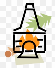 Vector Illustration Of Fireplace Hearth - Vertical Emoji