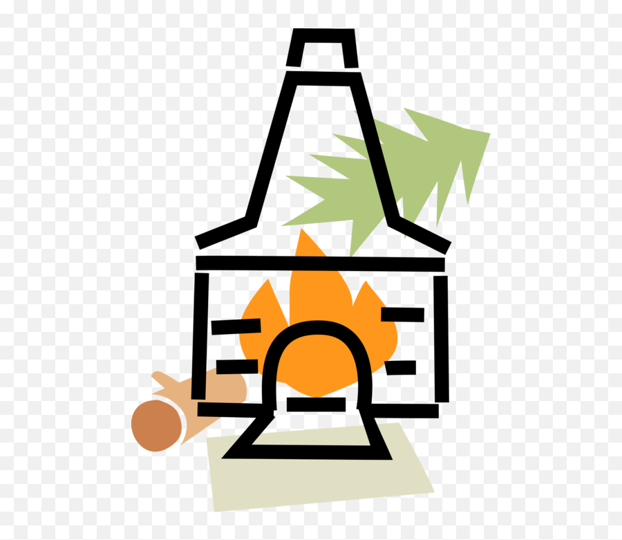Vector Illustration Of Fireplace Hearth - Vertical Emoji,Fireplace Emoji