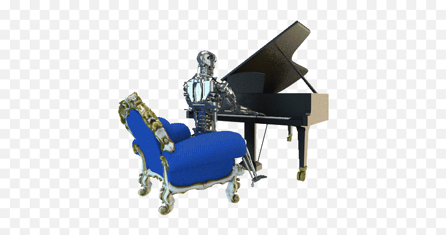 Top Player Piano Stickers For Android - Robot Playing Piano Gif Emoji,Emoji Man And Piano